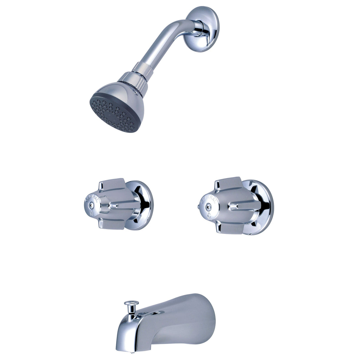 Central Brass 80997 Two Handle Tub & Shower Set in Polished Chrome