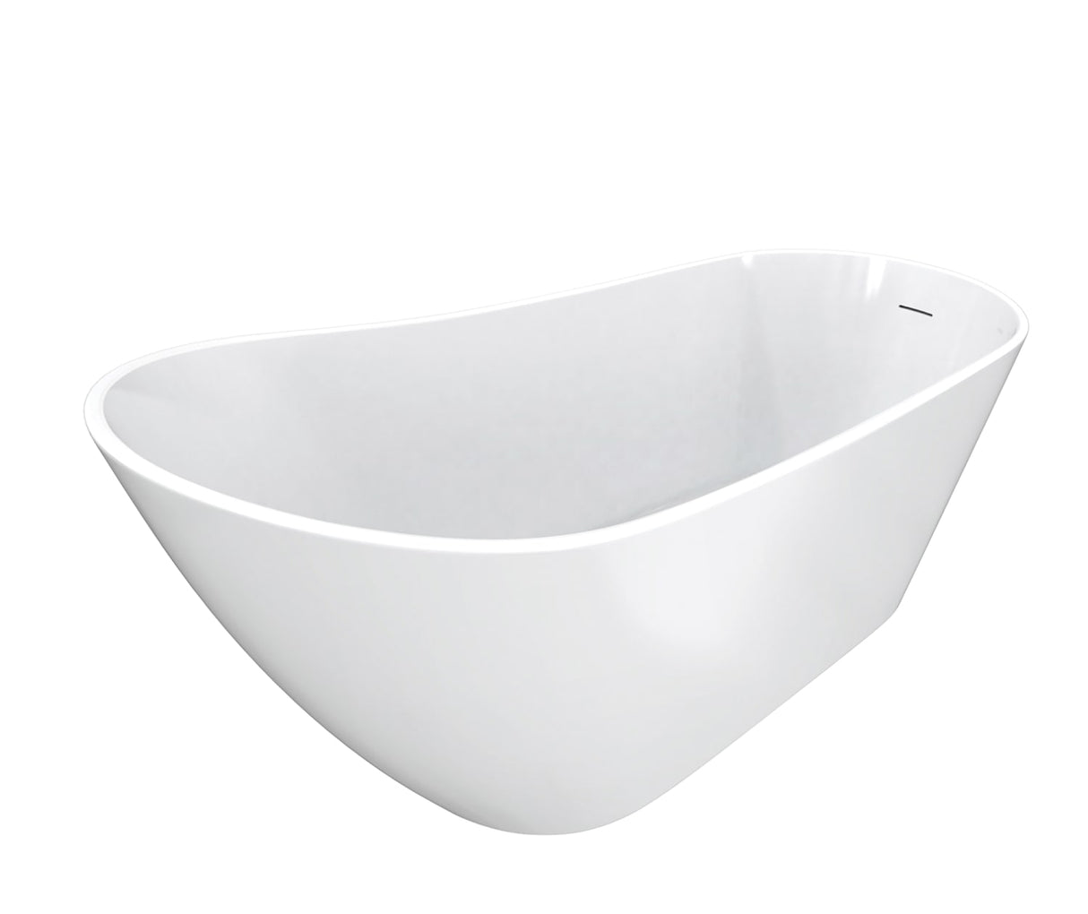 MAAX 107531-000-001-000 Soca 59 x 28 Acrylic Freestanding Slipper End Drain Bathtub in White