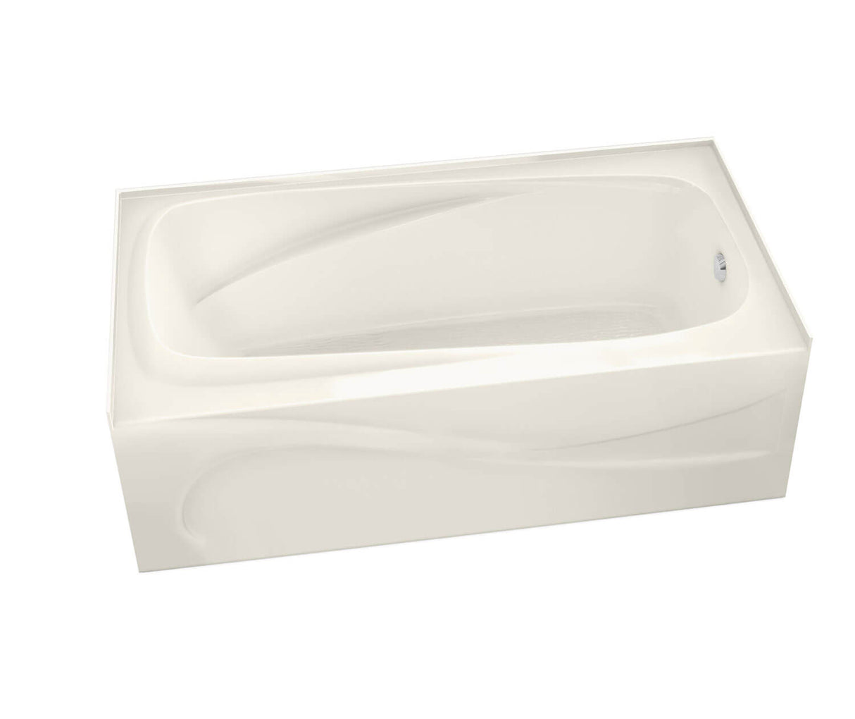 MAAX 105231-L-091-007 Santorini 60 x 32 Acrylic Alcove Left-Hand Drain 10 Microjets Bathtub in Biscuit