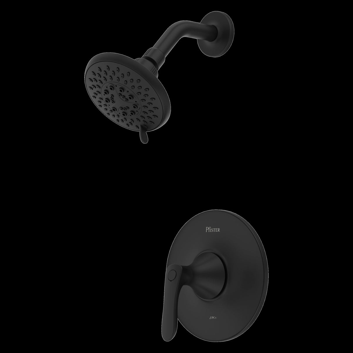 Weller 1-Handle Shower Only Trim Kit in Matte Black