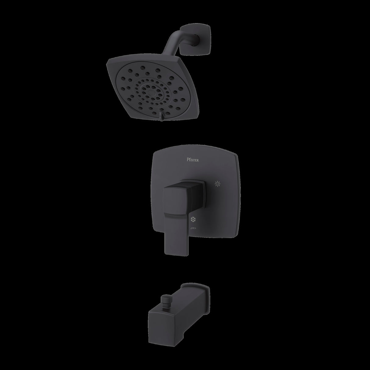Deckard 1-Handle Tub & Shower Trim in Matte Black