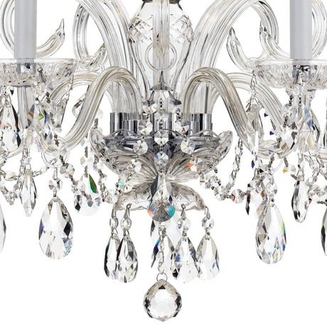 Traditional Crystal 5 Light Hand Cut Crystal Polished Chrome Chandelier 1005-CH-CL-MWP