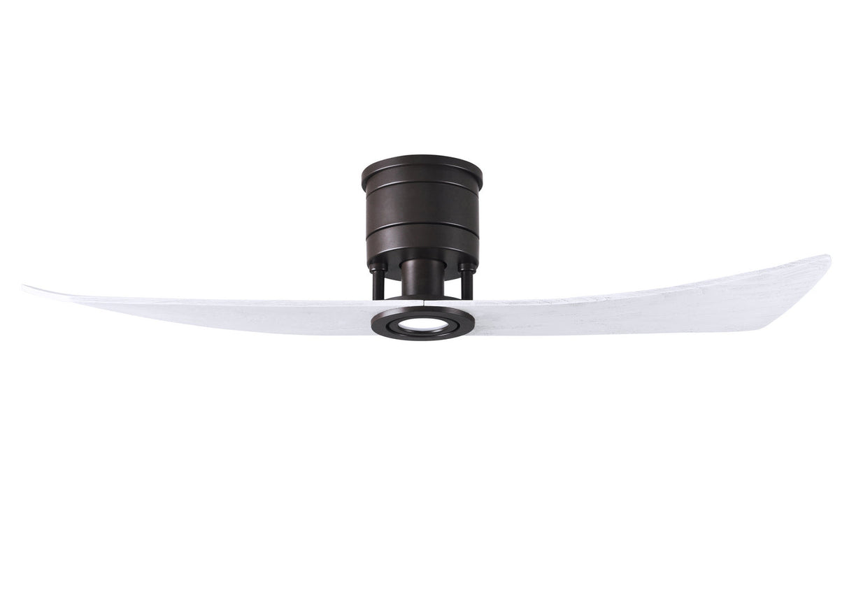 Matthews Fan LW-TB-MWH Lindsay ceiling fan in Textured Bronze finish with 52" solid matte white wood blades and eco-friendly, dimmable LED light kit.
