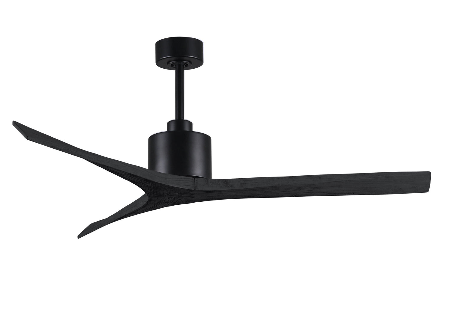 Matthews Fan MW-BK-BK-60 Mollywood 6-speed contemporary ceiling fan in Matte Black finish with 60” solid matte black wood blades