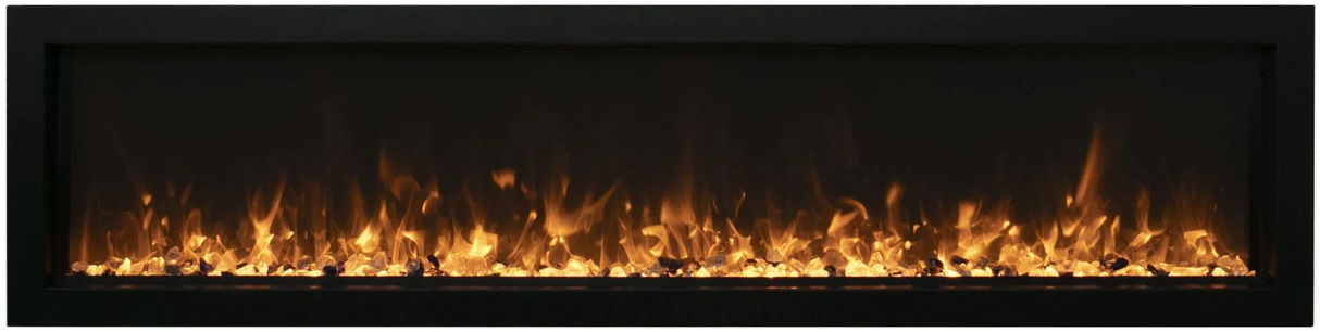 Amantii SYM-SLIM-60 Symmetry Xtraslim Smart Electric  -60" WiFi Enabled Fireplace, Featuring a  MultiFunction  Remote Control, Multi Speed Flame Motor
