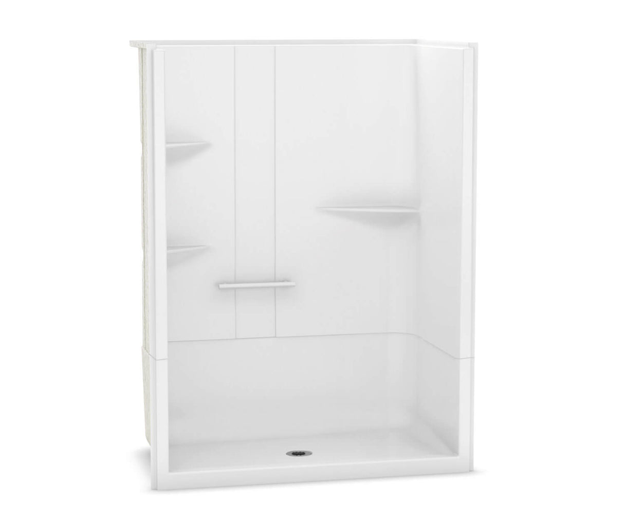 MAAX 105921-SLC-000-001 Camelia SH-6034 Acrylic Alcove Center Drain Two-Piece Shower in White