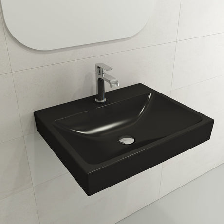BOCCHI 1077-004-0126 Scala Arch Wall-Mounted Sink Fireclay 23.75 in. 1-Hole in Matte Black