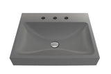 BOCCHI 1077-006-0127 Scala Arch Wall-Mounted Sink Fireclay 23.75 in. 3-Hole in Matte Gray