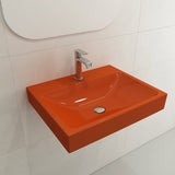 BOCCHI 1077-012-0126 Scala Arch Wall-Mounted Sink Fireclay 23.75 in. 1-Hole in Orange