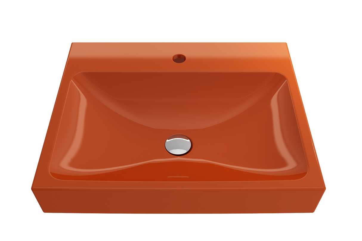 BOCCHI 1077-012-0126 Scala Arch Wall-Mounted Sink Fireclay 23.75 in. 1-Hole in Orange