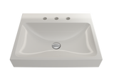 BOCCHI 1077-014-0127 Scala Arch Wall-Mounted Sink Fireclay 23.75 in. 3-Hole in Biscuit