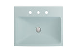 BOCCHI 1077-029-0127 Scala Arch Wall-Mounted Sink Fireclay 23.75 in. 3-Hole in Matte Ice Blue