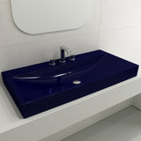 BOCCHI 1079-010-0127 Scala Arch Wall-Mounted Sink Fireclay 39.75 in. 3-Hole in Sapphire Blue