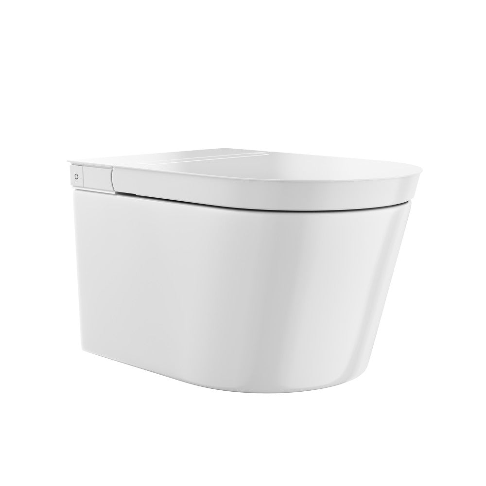 Hugo H Wall-Hung Toilet in Glossy White with Integrated Tank and Supporting Frame