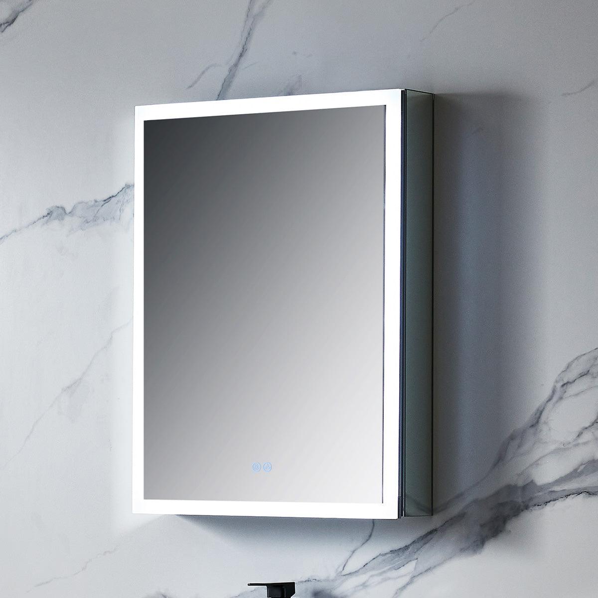 Capella 24-Inch LED Medicine Cabinet – Modern Vanity Mirror with Adjustable Lighting