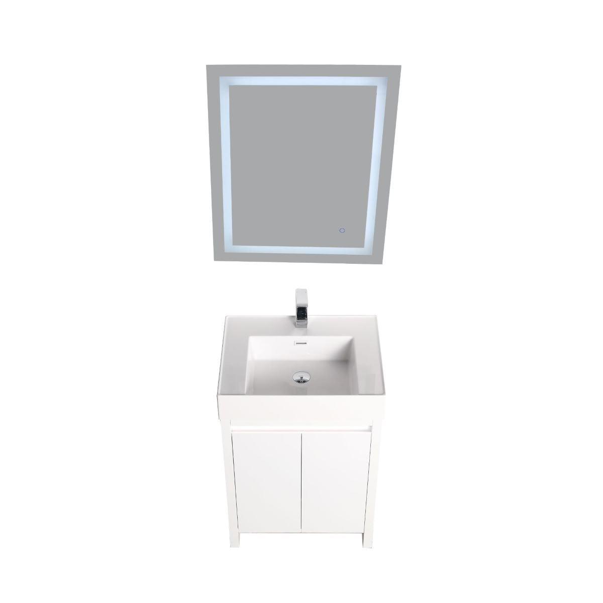 Blossom Capri 24″ Vanity with Dual LED Illumination - Glossy White & Classic Oak