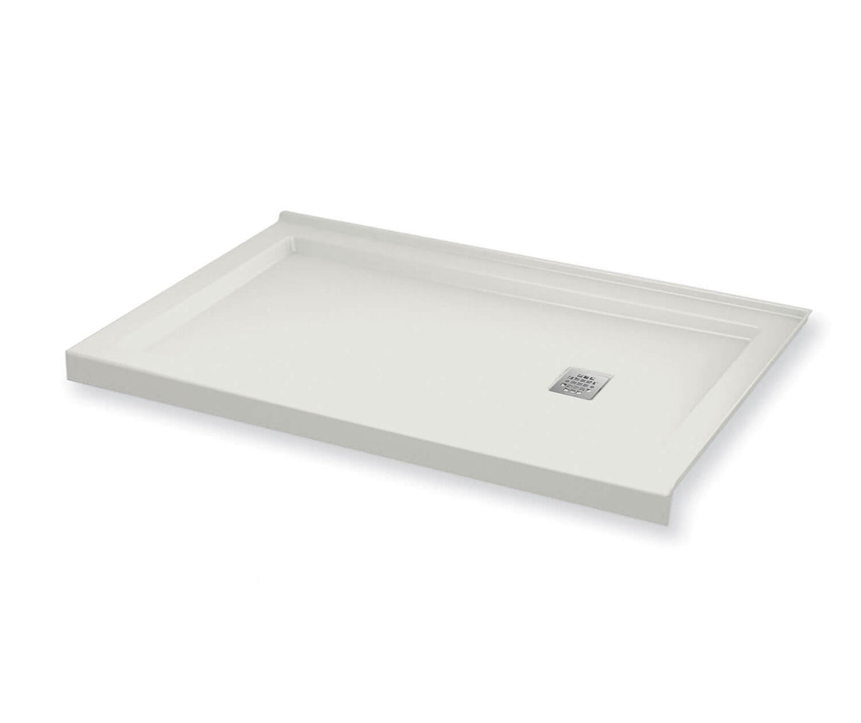 MAAX 420004-503-001-100 B3Square 6030 Acrylic Corner Right Shower Base in White with Right-Hand Drain