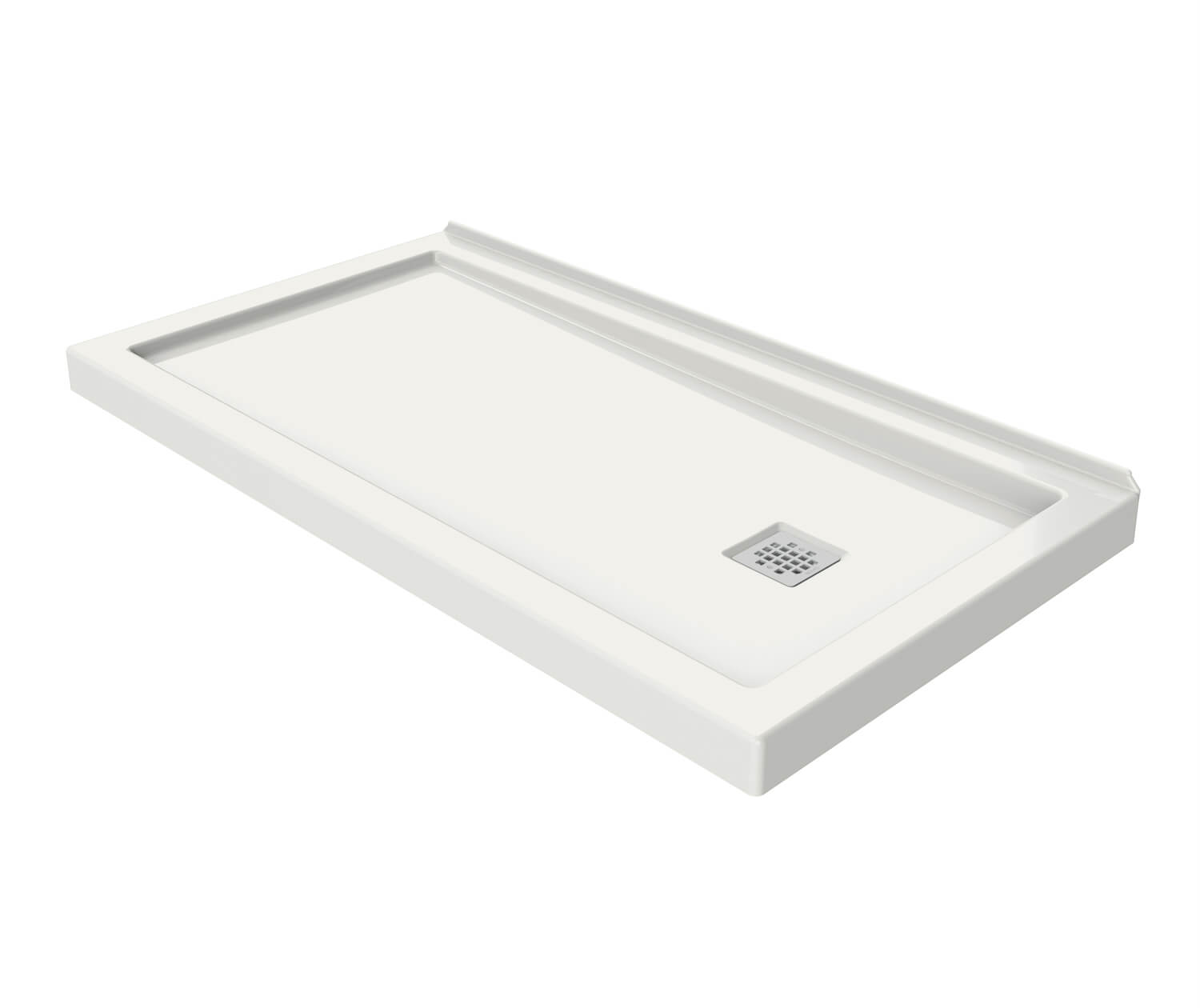 MAAX 420005-505-001-101 B3Square 6032 Acrylic Wall Mounted Shower Base in White with Right-Hand Drain
