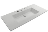 BOCCHI 1105-002-0127 Ravenna Wall-Mounted Sink Fireclay 40.5 in. 3-Hole with Overflow in Matte White