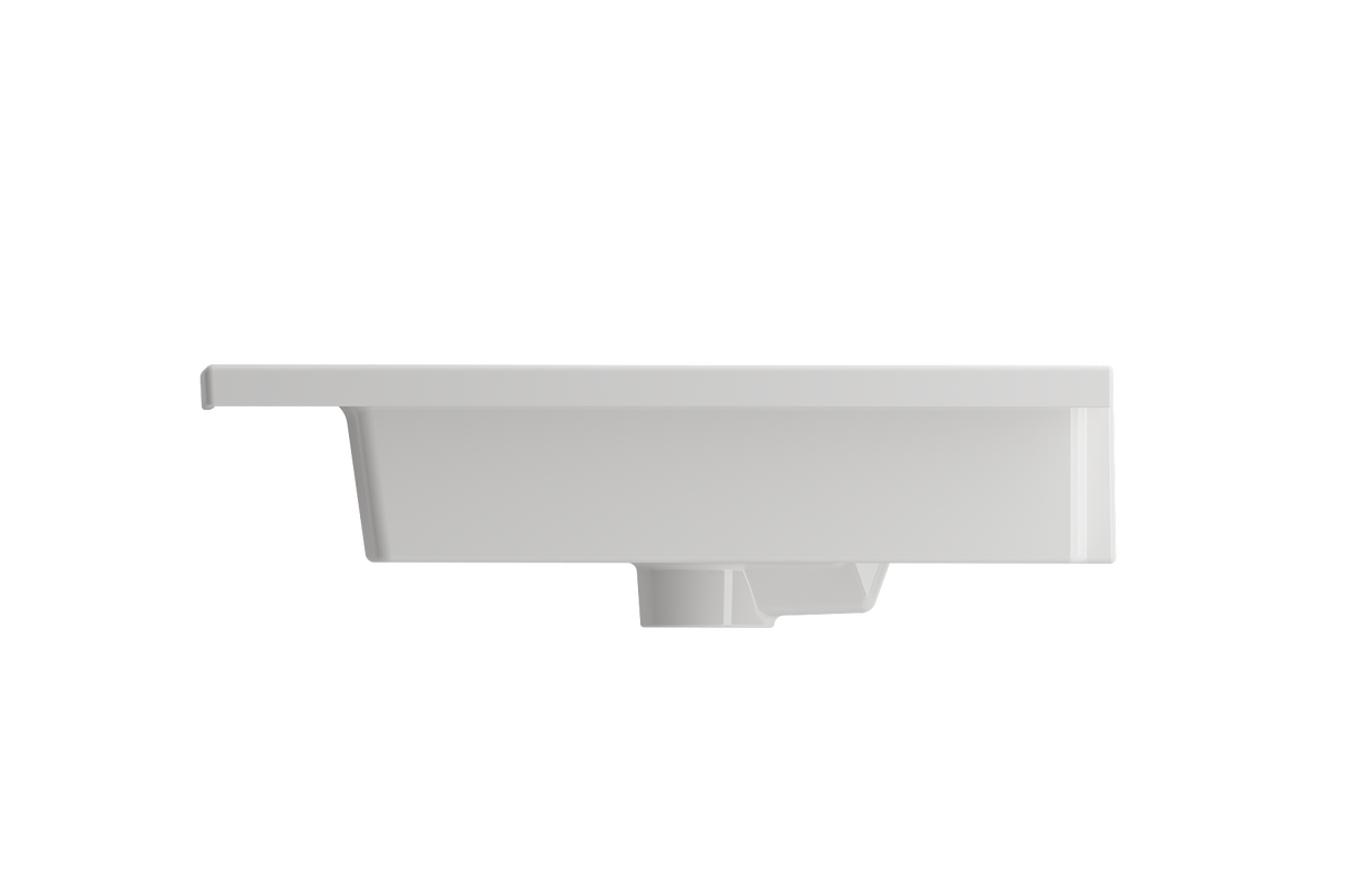 BOCCHI 1111-001-0132 Ravenna Wall-Mounted Sink Fireclay 48 in. Double Bowl for Two 1-Hole Faucets with Overflows in White