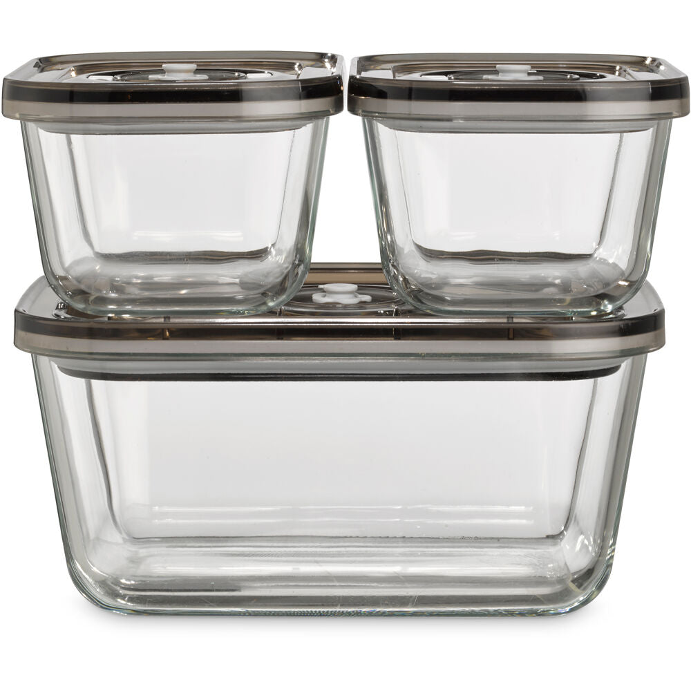 Caso 11177 3 Piece Food Storage Containers (2-16oz containers, 1-1.5 Qt container)