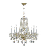 Traditional Crystal 8 Light Hand Cut Crystal Polished Chrome Chandelier 1138-CH-CL-MWP