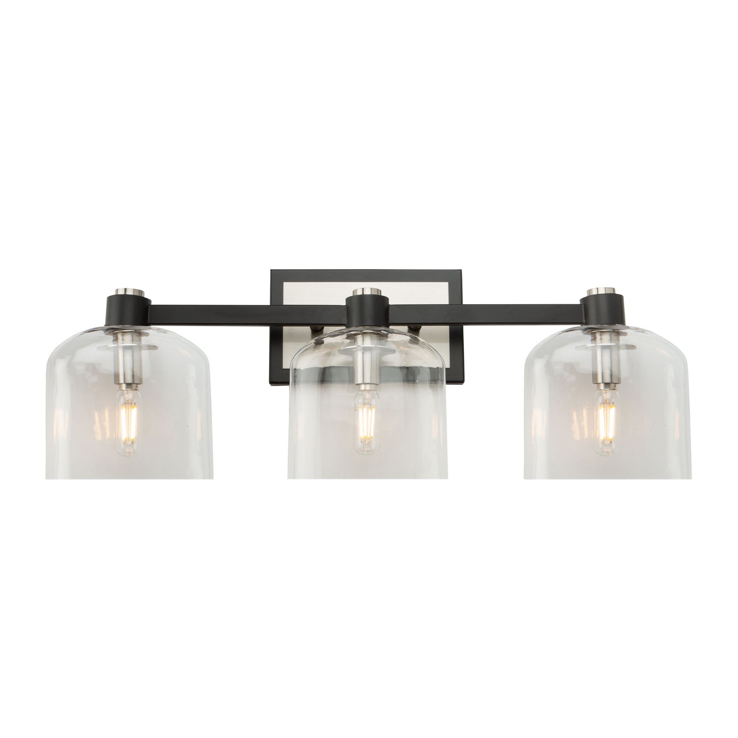 Lyndon Bathroom Vanity Light - Black and Brushed Nickel / 3-Light