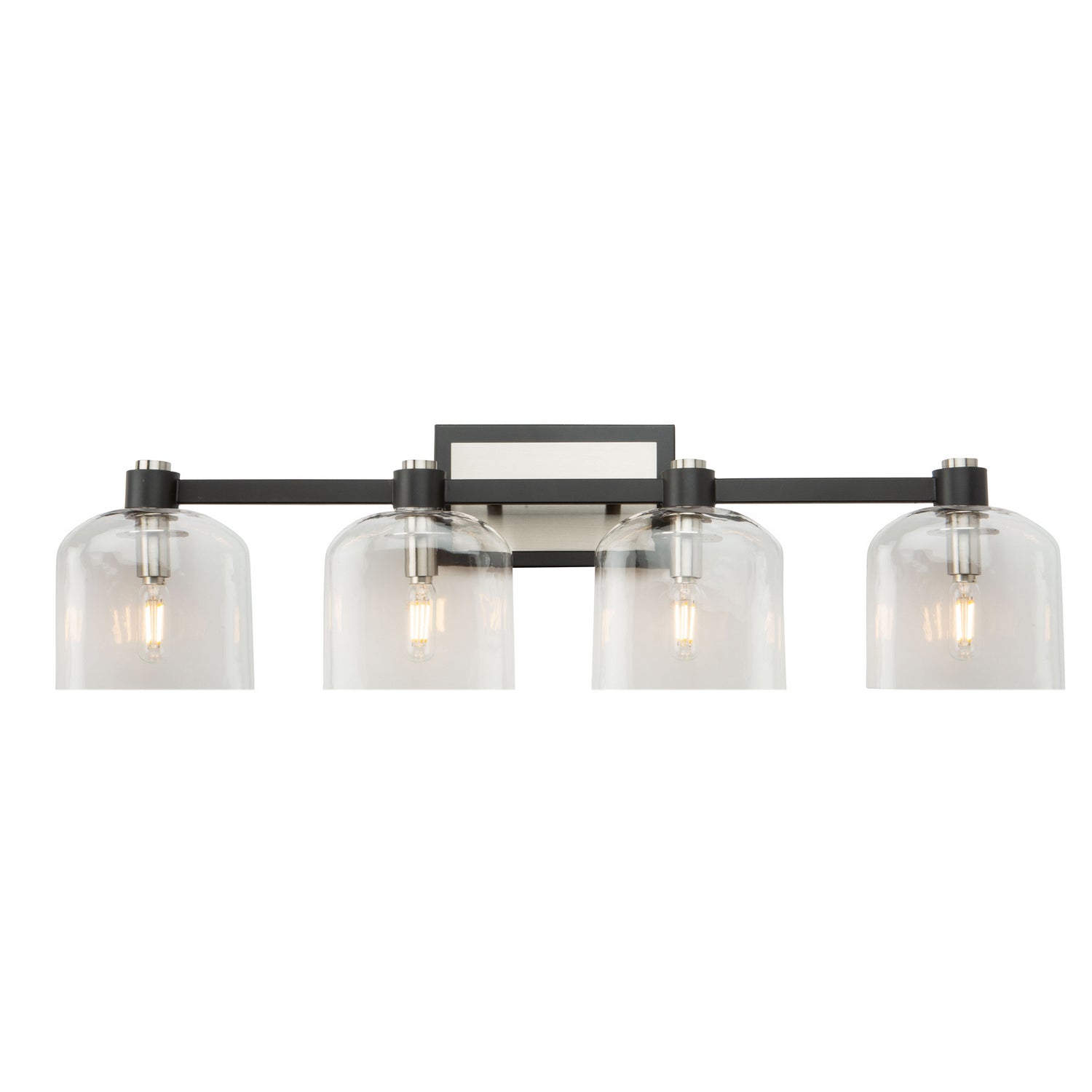 Lyndon Bathroom Vanity Light - Black and Brushed Nickel / 4-Light