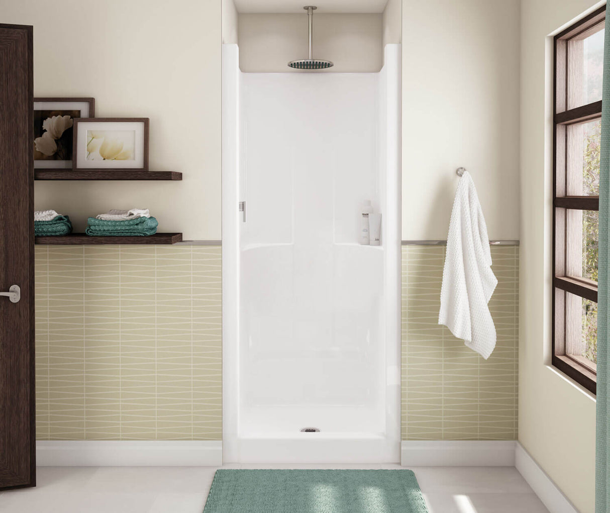 MAAX 101162-000-002-000 Jupiter F32 32 x 33 AcrylX Alcove Center Drain One-Piece Shower in White