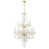 Traditional Crystal 15 Light Hand Cut Crystal Polished Chrome Chandelier 1155-CH-CL-MWP