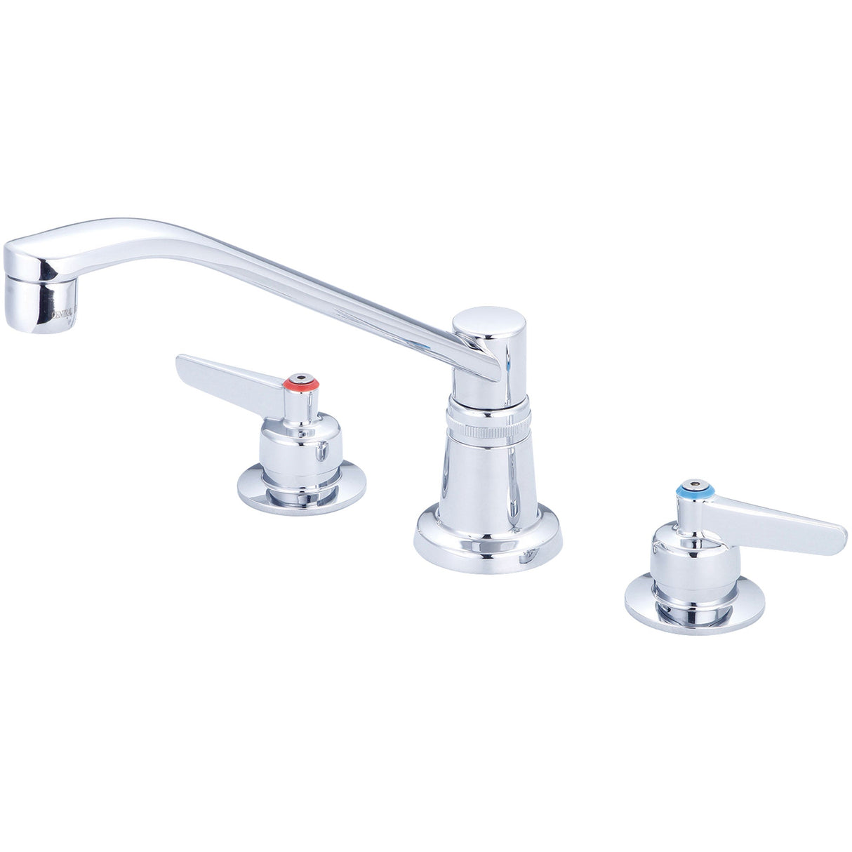 Central Brass 1172-LE6-Q Two Handle Concealed Ledge Kitchen Faucet in Polished Chrome