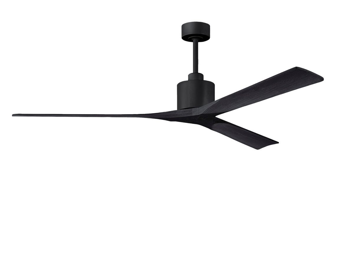 Matthews Fan NKXL-BK-BK-72 Nan XL 6-speed ceiling fan in Matte Black finish with 72” solid matte black wood blades