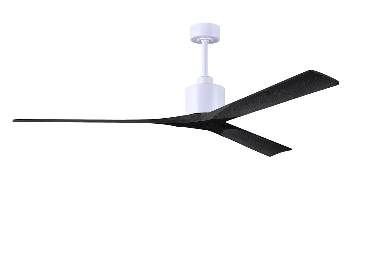 Matthews Fan NKXL-MWH-BK-72 Nan XL 6-speed ceiling fan in Matte White finish with 72” solid matte black wood blades