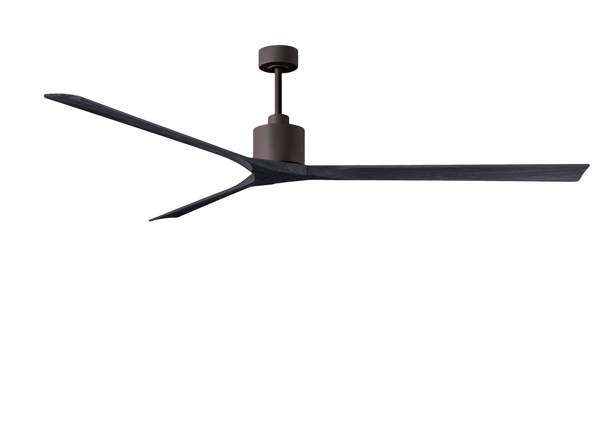 Matthews Fan NKXL-TB-BK-90 Nan XL 6-speed ceiling fan in Matte White finish with 90” solid matte black wood blades