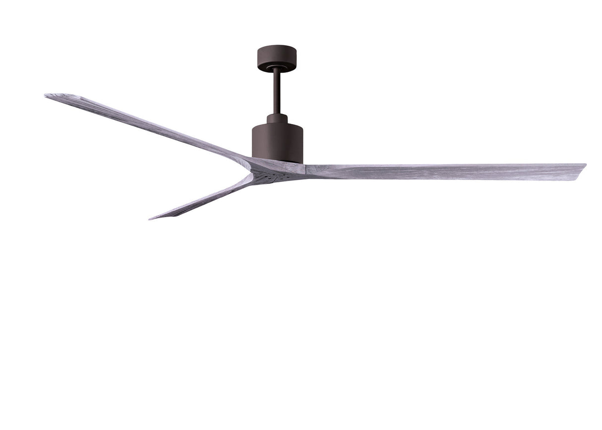 Matthews Fan NKXL-TB-BW-90 Nan XL 6-speed ceiling fan in Matte White finish with 90” solid barn wood tone wood blades