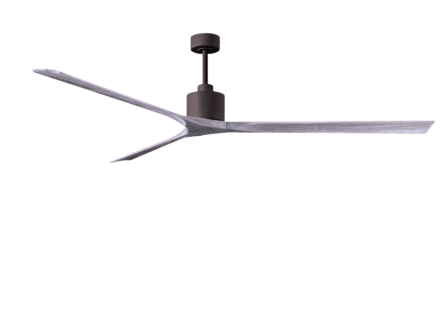 Matthews Fan NKXL-TB-BW-90 Nan XL 6-speed ceiling fan in Matte White finish with 90” solid barn wood tone wood blades