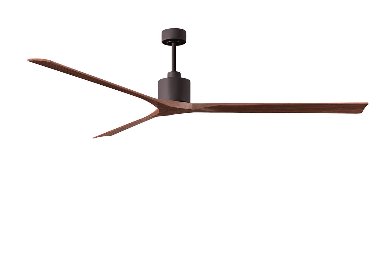 Matthews Fan NKXL-TB-WA-90 Nan XL 6-speed ceiling fan in Matte White finish with 90” solid walnut tone wood blades