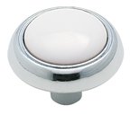 Amerock Allison Value 1-3/16 in (30 mm) Diameter White/Polished Chrome Cabinet Knob