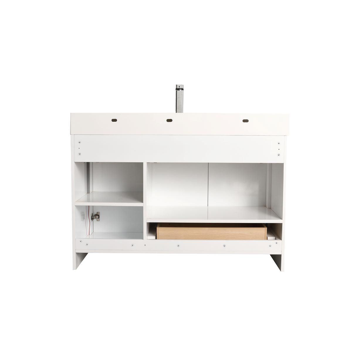 Blossom Capri 48″ Single sink Vanity with Dual LED Illumination - Glossy White & Classic Oak