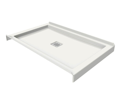 MAAX 420002-506-001-100 B3Square 4834 Acrylic Tunnel Shower Base in White with Center Drain