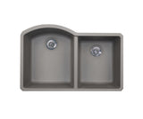 Swanstone QUDB-3322 22 x 33 Granite Undermount Double Bowl Sink in Metallico QU03322DB.173