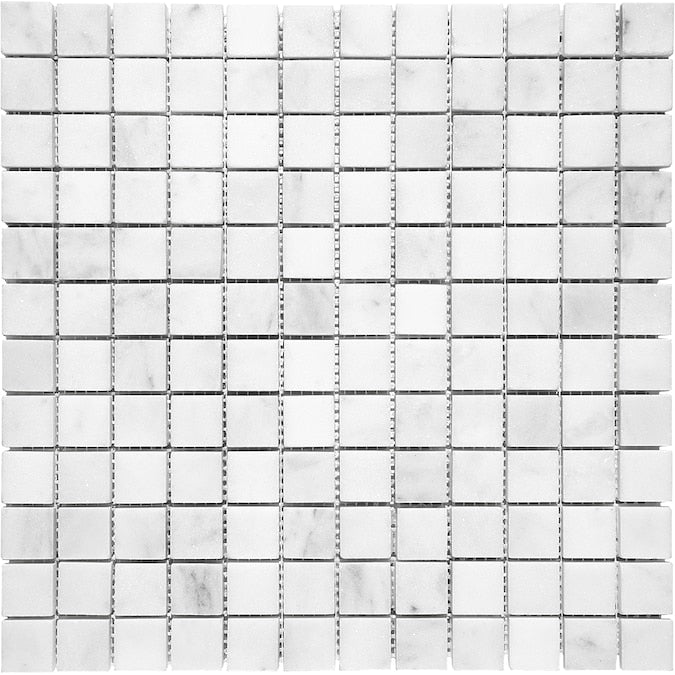 Anatolia Tile 1X1 Bianco Venatino Honed Marble Stone Mosaics. 1 Sheet = 1 Sq. Ft. 5001-0020-0 (76-016) Bianco Venatino 1x1 Honed - premium natural stone mosaic tile from Anatolia Tile, available at PoshHaus showroom in Keene, NH