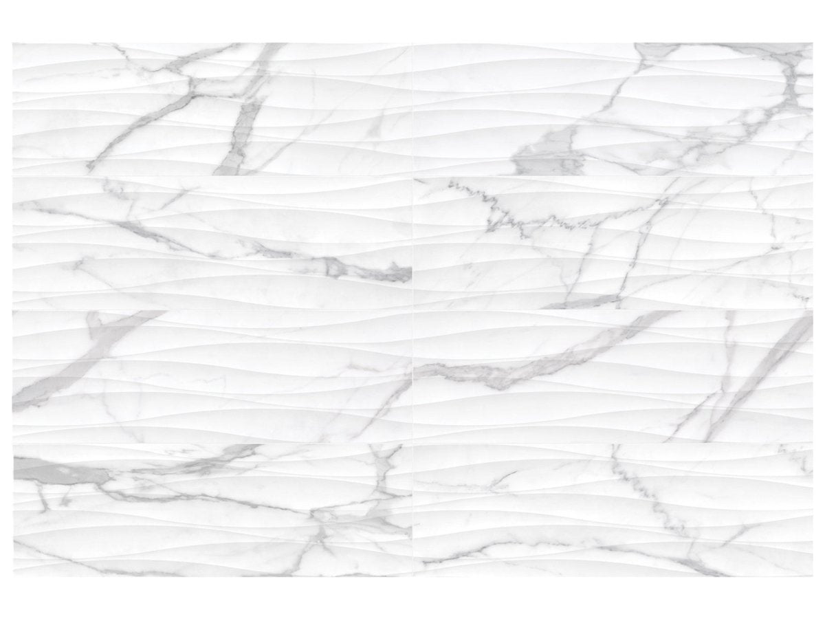 Anatolia Tile 12X36 Raffino Curva Statuario Matte 4000-0269-0 Statuario Valore Curva - premium natural stone mosaic tile from Anatolia Tile, available at PoshHaus showroom in Keene, NH