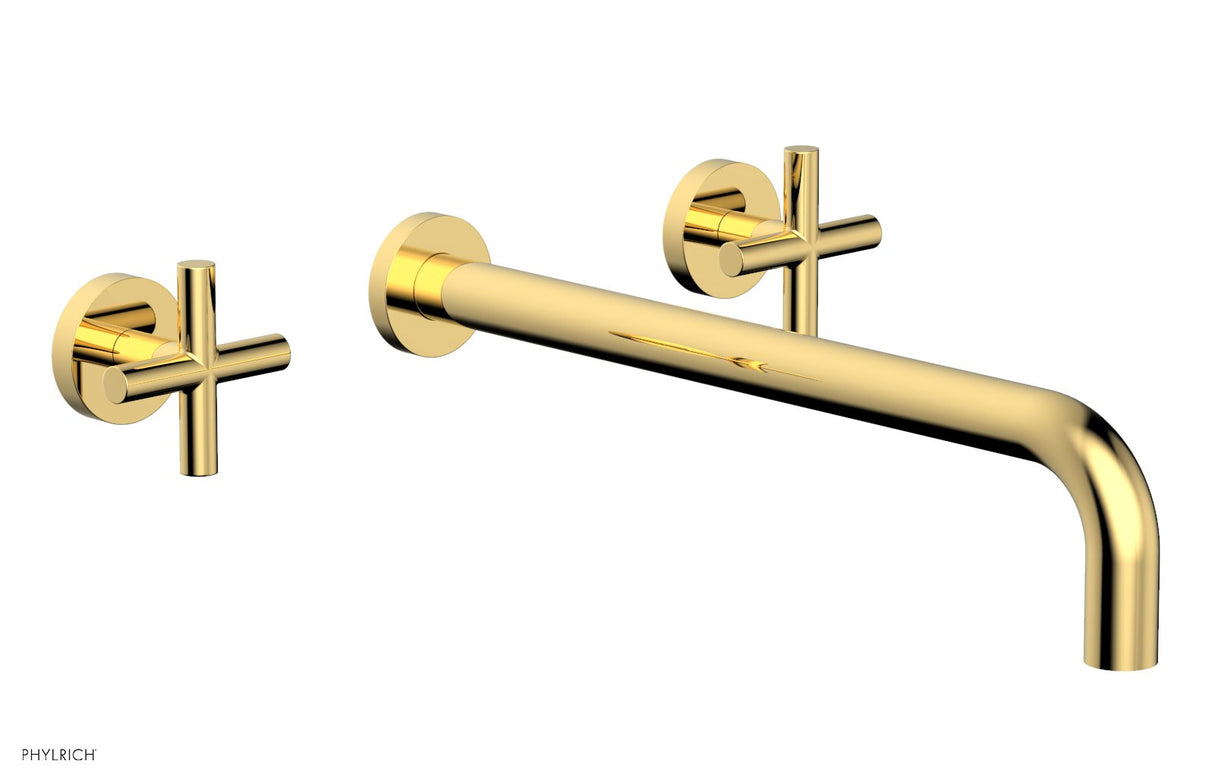 Phylrich 120-11-14-025 TRANSITION - Wall Lavatory Set 14" Spout - Cross Handles 120-11-14 - Polished Gold