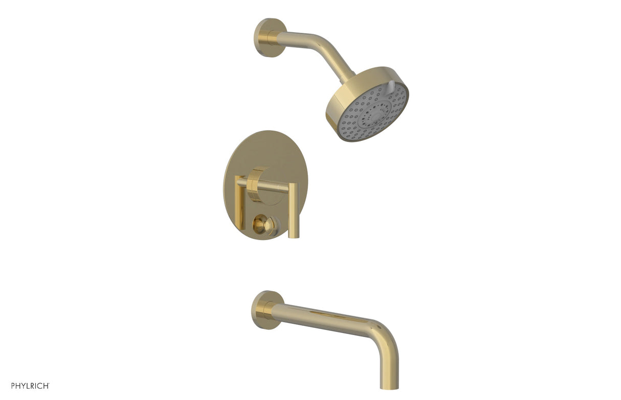 Phylrich 120-27-10-03U TRANSITION - Pressure Balance Tub & Shower Set 10" Spout - Lever Handle 120-27-10 - Polished Brass Uncoated