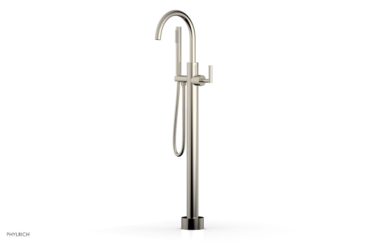 Phylrich 120-45-01-014 TRANSITION Tall Floor Mount Tub Filler - Lever Handle with Hand Shower 120-45-01 - Polished Nickel