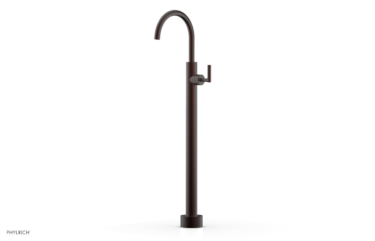 Phylrich 120-45-02-05W TRANSITION Tall Floor Mount Tub Filler - Lever Handle 120-45-02 - Weathered Copper