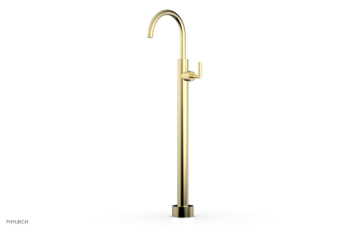 Phylrich 120-45-02-003 TRANSITION Tall Floor Mount Tub Filler - Lever Handle 120-45-02 - Polished Brass