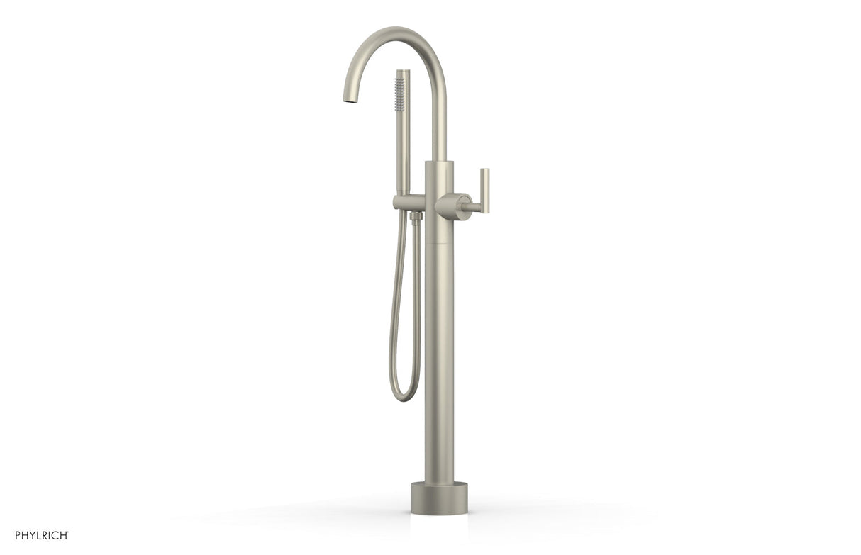 Phylrich 120-45-03-15B TRANSITION Low Floor Mount Tub Filler - Lever Handle with Hand Shower 120-45-03 - Burnished Nickel