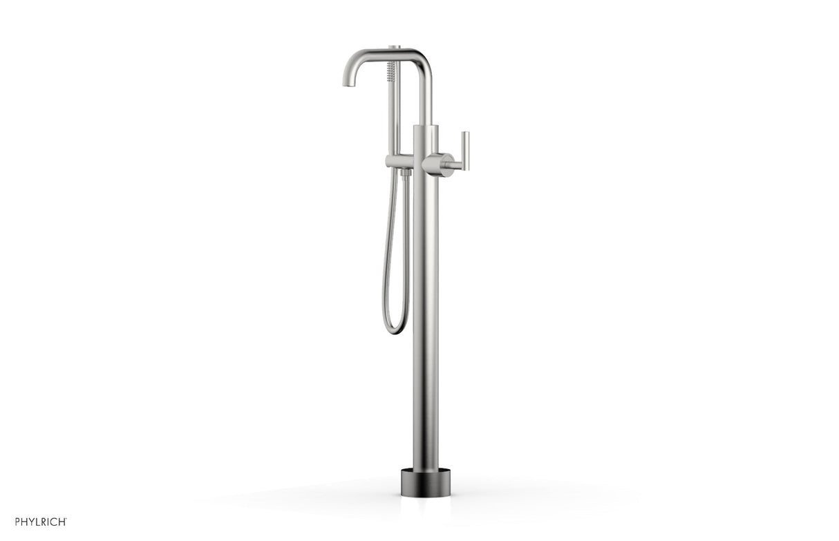 Phylrich 120-47-01-26D TRANSITION Tall Floor Mount Tub Filler - Lever Handle with Hand Shower 120-47-01 - Satin Chrome